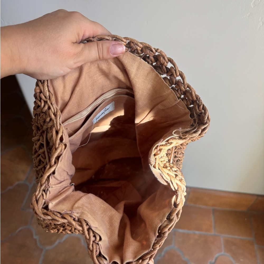 Woven Straw Backpack Coastal Boho Chic Bag Cottagecore Market Rattan Resortwear - Picture 4 of 5